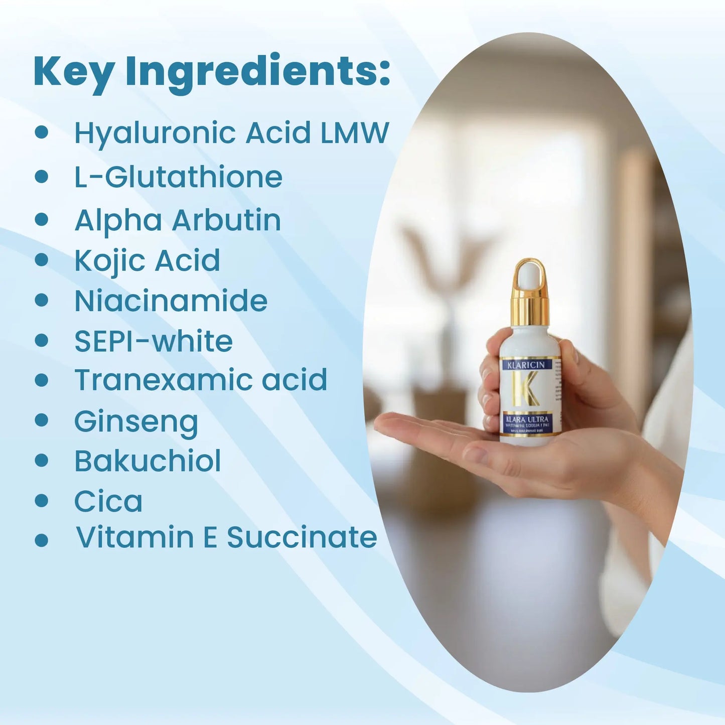 Klara Ultra Whitening Serum 7 in 1 (Multi Action Whitening and Brightening Serum) Klaricin