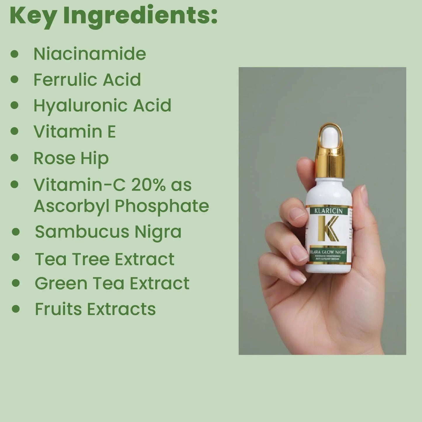 Klara Glow Night (Potent Encapsulated Glow and Repair Night Serum) Klaricin